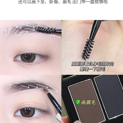 2 Color Eyeliner Powder Palette Matte Eyebrow Portable Longlasting Quick Dry Smooth Black Brown Eye Shadow Makeup Cosmetics 7g