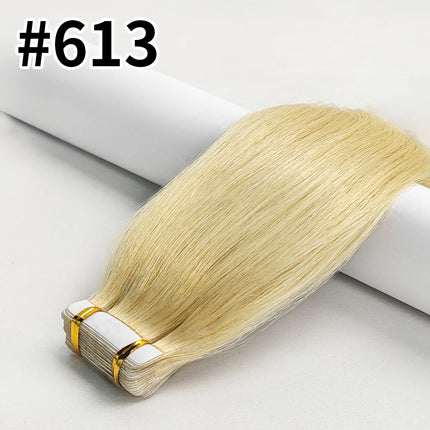 Tape In Human Hair Extensions Natural Straight Hair Extensions 1B Black Brown Blonde 100% Remy Skin Weft Adhesive Glue On