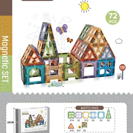 7.5cm Magnetic Building Blocks Construction Children Magnet Tiles Montessori Educational Toys for Kids Birthday Gifts