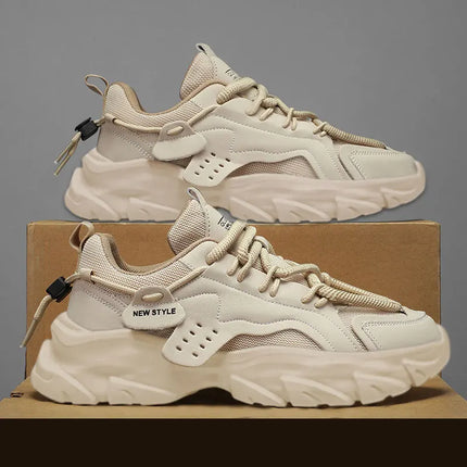 Men's Thick Sole Sport Shoes Simple Fashionable Casual Sneaker High Quality Rubber Plastic Male Athletic Shoes Chunky Sneakers