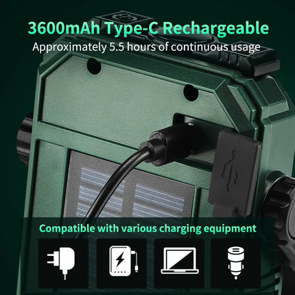 LED Work Light, Portable Work Light, Work Lights on Stand Rotatable Stand and Handle, Hook Design LED Flood Light for Workshop