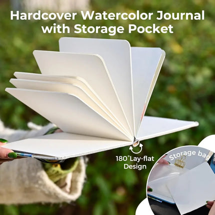 Watercolor Journal 2-Pack, 5.5x5.5 Square, 48 Pages Each, 230gsm, Gray & Blue Cover