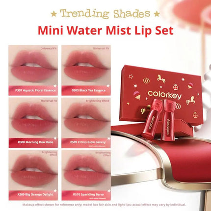 COLORKEY [Year of the Horse Limited Edition] Water Mist Lip Glaze Set Unique Gift Box  Matte Velvet Lipstick Eyeshadow Makeup
