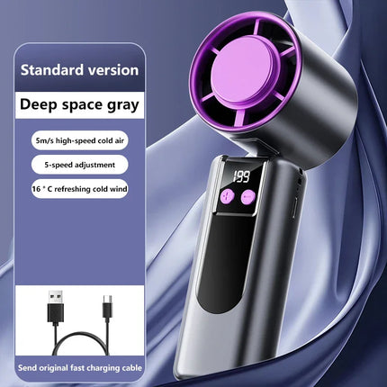 Lenovo 199-speed High-speed Cooling Fan Usb Charging Digital Display Large Wind Turbine Handheld Portable Fan Mini Cooling Fan