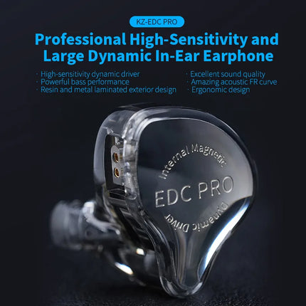 KZ EDC Pro Wired Earphones HiFi Bass Earbuds In Ear Monitor Headphones Detachable Cable Music DJ Sport Noise Cancelling Headset