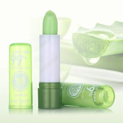 2pcs Aloe Vera Color-Changing Lipstick set Tinted Lip Balm Gloss, Mood Magic Lipstick Jelly Moisturizing Lip Balm Makeup