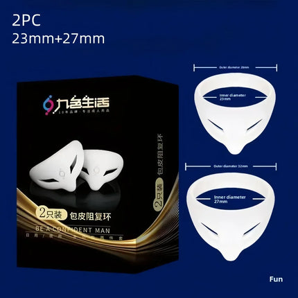 Male Glans Exposure Delayed Ejaculation Penis ErectionS/L Foreskin Corrector  Penis Ring Soft Silicone Elastic Adult Toy