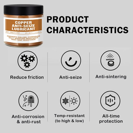 100g Copper Grease Anti Seize Copper Thread Grease Automotive Maintenance Grease Versatile Car Brake Lubricant For Car Brake