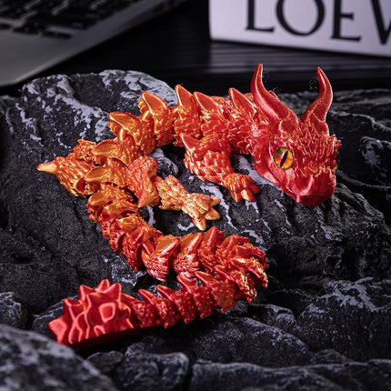 3D Printed Magic Dragon Movable Joint Fidget Toy Rotatable Articulated Home Office Desktop Ornament Adults Kid Toys Crafts Gifts