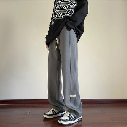 Velvet Trousers Men's Sweatpants Straight-Leg Loose-Fit Wide-Leg Trousers Men's Sports Casual Trousers Soft