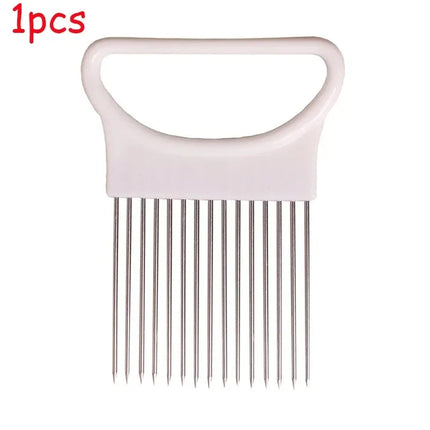 1/2/3/4pcs Effortlessly Slice Onions with this 1pc Colorful Onion Slicer Kitchen stainless steel potato chip onion holder