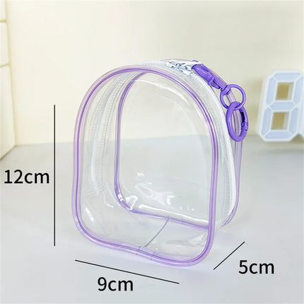 Portable Transparent PVC Mystery Box Keychain Square Zipper Storage Pouch Bag Pendant Anti Dust Waterproof Plush Dolls Toy Bag