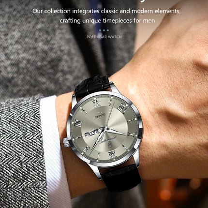 POEDAGAR Top Luxury Watch For Men Military Waterproof Luminous Date Week Man Wristwatch Leather Men's Quartz Watches Sport Reloj
