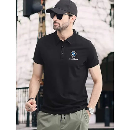 BMW 2025 Summer Men's and Women POLO Shirts Car Club Motorcycle Car Fans Lapel Work Short Sleeve Racing Off-Road Riding T-Shirt
