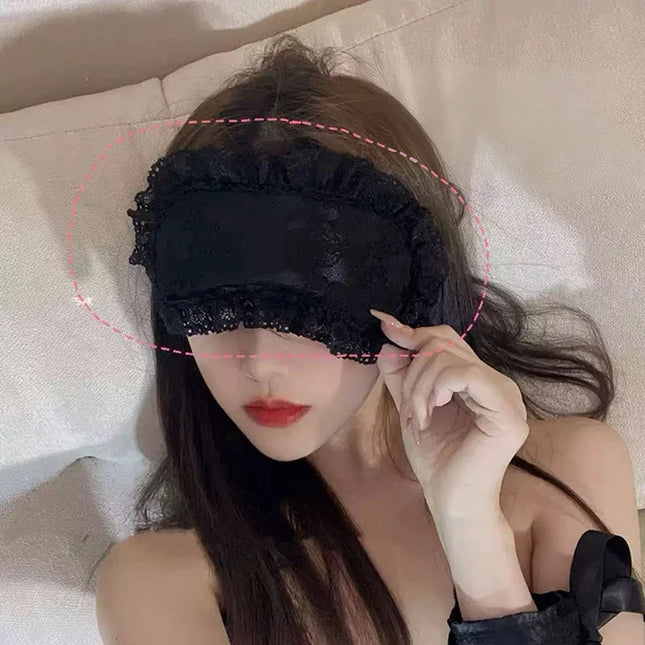 Sexy Lace Eye Mask Blindfold Handcuff Set Couple Exotic Accessories Restraint Adult Games Flirting Outfits Accessories Sex Toy
