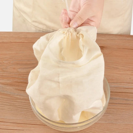 Reusable Cotton Gauze Kitchen Items Tofu Cheese Filter Cloth Butter Milk Coffee Filter Gadgets Dining Bar Home Drawstring Bags