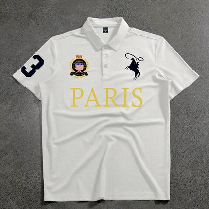 Manfinity Mode Men's Short Sleeve Polo Shirt Minimalist and Fashionable Suitable for Summer Street Printing Sports Style Polo