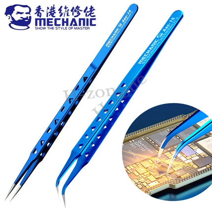 MECHANIC Aac-14 /15 Stainless Steel Tweezers for Phone Repair  Precision 8 Hole Heat Dissipation Flying Wire Spot Welding Clip