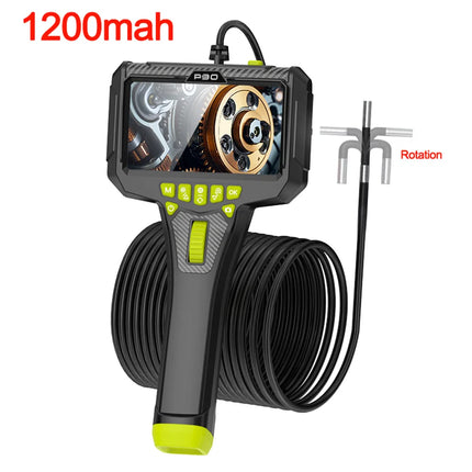 360° Steering Industrial Endoscope Camera 6mm 5"IPS Screen Single Lens Waterproof Inspection Borescope For Car/Pipe/Repair