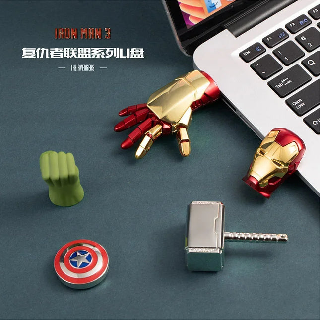 New Iron Man U Disk High Speed Usb 2.0 Flash Drive 4gb 8gb 16gb 32gb 64gb 128gb External Storage Memory Stick School Supplies Gi