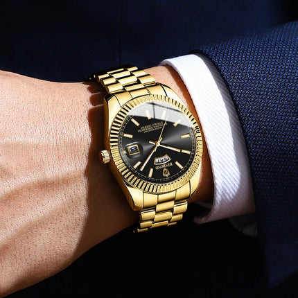 BINBOND B7012 Mens Fashion Business Sports Quartz Watch 30M Waterproof Luminous Classic Calendar Creative Clock Mens Wristwatch