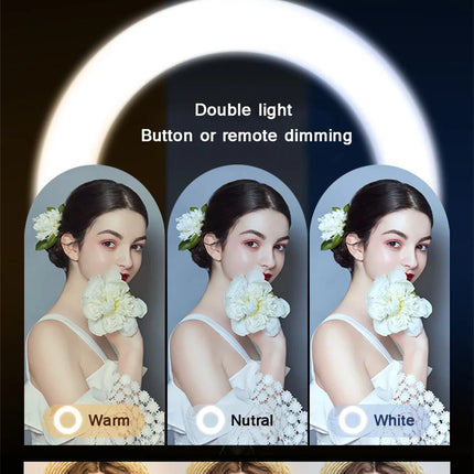 26cm Photo Ringlight Led Selfie Ring Light Phone Remote Control Lamp Photography Lighting With Tripod Stand Holder Youtube Video