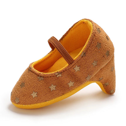 Princess Style Newborn Baby Girl Cute Shoes Solid Color Bow High Heels First Step Toddler Walk Party Dress Footwear
