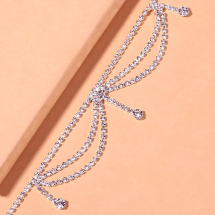CUIER 1PC Rhinestone Tassel  Anklet Chain Jewelry for Women Anklet Jewelry for Beach