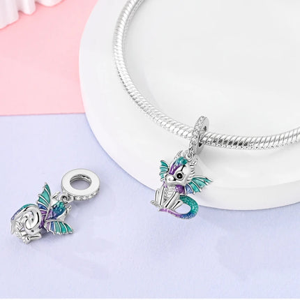 2025 New Charm 925 Sterling Silver Glow Firefly Travel Airplane Cat Paw Dragon Bead Fit Bracelet Bangle Necklace DIY Jewelry