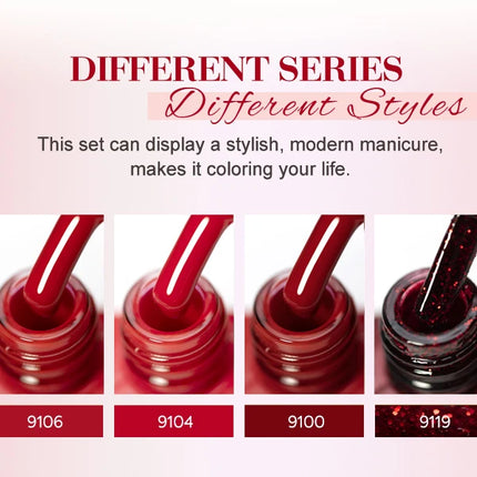 6pcs/kit CANNI TPO FREE HEMA FREE Halloween Nails Color Set Dark Red Semi Permanent Soak off UV LED Gel Varnish Christmas Gift