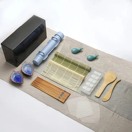 Sushi Maker Set Machine Sushi Mold Bazooka Roller Kit Vegetable Meat Rolling bamboo mat DIY Rice and Vegetable Roll Sushi Mold S