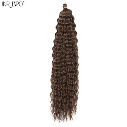 22"Ariel Curl Crochet Hair Synthetic Deep Wave Braid Hair Extension Ombre Ariel Curl Hair Soft Water Wave Twist Hair Blonde Pink