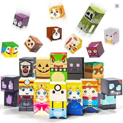 Character Magnetic Building Block Bricks Toy Mine World Stacking Set Role Model Set DIY Educational Kids Gifts for Boy Girl