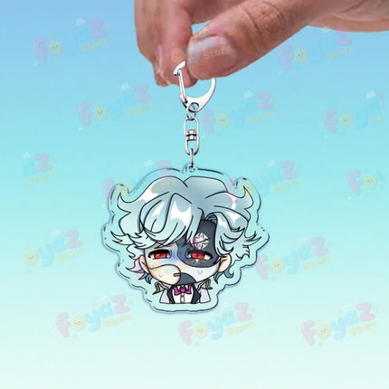 Cute Cartoon Dottore Keychains for Accessories Game Gamer Anime Jewelry Keyrings Chibi Charm Friends Gifts