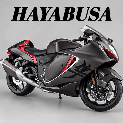 Scale 1:12 Suzuki Hayabusa GSX250R Motorcycle Model Toy Car Alloy Body Rubber Tires Music Light Motor Models Collectible Item