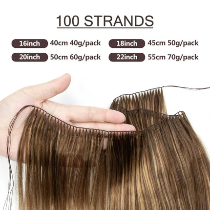 Invisible Seamless Feather Hair Extensions 16-22 Inch Adjustable One-Piece Straight Hair Weft Multiple Colors Available 40-70G