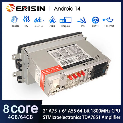 Erisin ES8529D 8" Android 14 Car Stereo For Renault Dacia Duster Logan Sandero Dokker Radio GPS Sat CarPlay Auto 4G WiFi DSP IPS