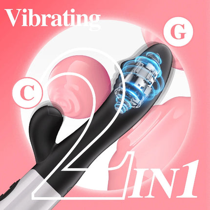 Rabbit Vibrator for Women Clitoris Stimulator Silicone G-spot Powerful 2 in 1 Dildo Female Masturbation Sex Toys Adult Goods