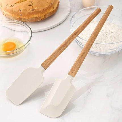Non-baking Stick Silicone Spatula with Wooden Handle–Cake Icing&Jam Spreader,Cream Butter Cooking Baking Spatula Heat Resistant
