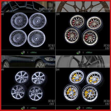 SpeedCG Model 1:64 Wheel Tire Diameter 12/11.4/11/10.5/10/9.4mm Car Model Modified Accessories Tires