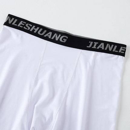 10/5 Piece Set Of Men's Solid Color Classic Long Underwear Quick Drying Youth Sports Comfortable Elastic Casual Boxer Shorts
