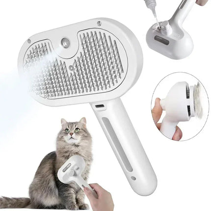 3-in-1 Cat Hair Brush Dog Hair Brush  Electric Pet Cleaning Steam Spray Massage Hair Removal Comb anti-Tangle