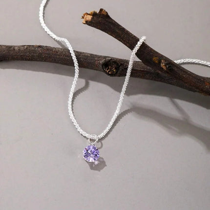 Hot 925 Sterling Silver Plated Necklace Versatile Single Sparkling AAA Zircon Clavicle Chain for Women Wedding Jewelry Wholesale