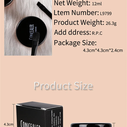 Long Lasting Concealer Foundation Cream Face Makeup Waterproof Moisturizing Full Coverage Acne Spot Dark Circles Concealer Cream