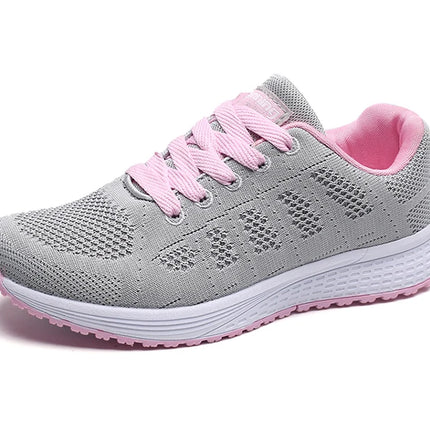 Women's Sneaker 2025 New Fashion Breathable Trainers Comfortable Sneakers Mesh Fabric Lace Up Women's Tennis Shoes For Women