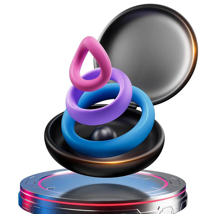 Cock Ring Set Tension Silicone Penis Ring Sex Toys Erection Enhancing Long Lasting Stronger Adult Sex Toys for Men Penisring