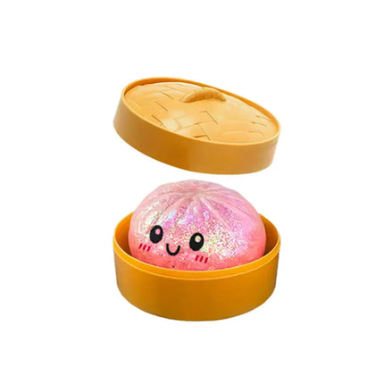Viral Hidden Design 1-4Pcs Glitter Bead Dumpling Squishy, Blind Box with Box, Realistic Bun & Dumpling Squeeze Toy, Stress Relie