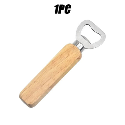 Wine Soda Glass Cap Opener Wooden Bottle Beer Can Opener Household Kitchen Bar Tools Home Handle Handheld Gadgets