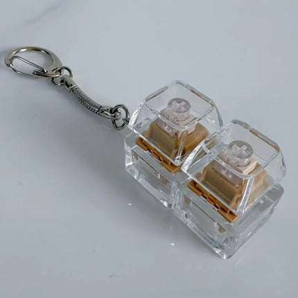 Fingertip Keyboard Clicker Toys 1/2/3/4/9 Key Crystal Keychain Stress Relief Anti-Anxiety Decompression Gadget