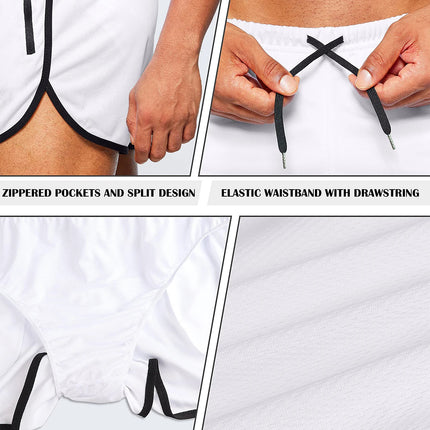 Men's new beach shorts running shorts 3-inch quick drying fitness running fashionable fitness shorts